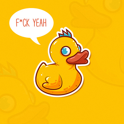 duck yeah cartoon characterdesign comics duck ducks illustration rock sticker yellow logo yellowduck