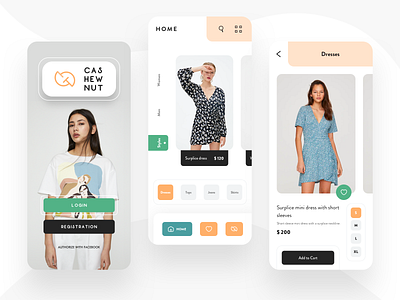 Cashewnut clothes colors ecommerce fashion fashion app interaction minimal shopping ui uidesign ux