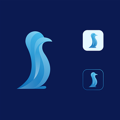 Penguin Logo blue logo brand branding cold colorful colorful logo design logo gradient ice ice logo icon logo logotype penguin penguin logo vector