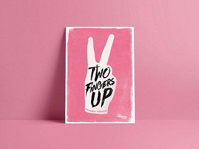 Two Fingers Up design feminism feminist halftone illustration poster screenprint womens rights