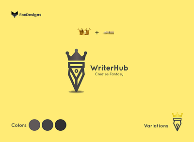 WriterHub' Logo - Client Work animation app branding design flat icon illustration logo logo design minimal pen logo typography ui ui design ux vector web website writer logo