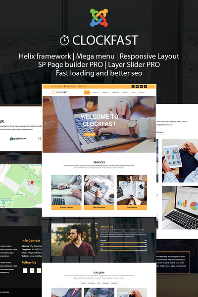 ClockFast - Multipurpose Responsive Joomla Template agency blog bootstrap business corporate creative joomla theme multipurpose portfolio responsive