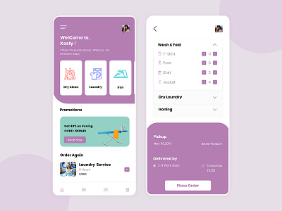 On demand-Laundry Service App app app clone app design cleaning illustration iron laundry service mobile app design on demand laundry app ui