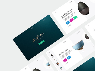 Puzhen website branding design desktop logo minimal typography ui user experience user interface ux