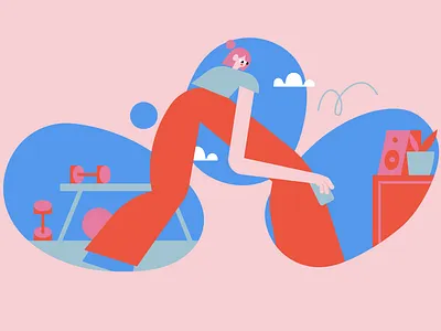 inbetween brush character female illustration illustrator ipadpro scene situation texture vector