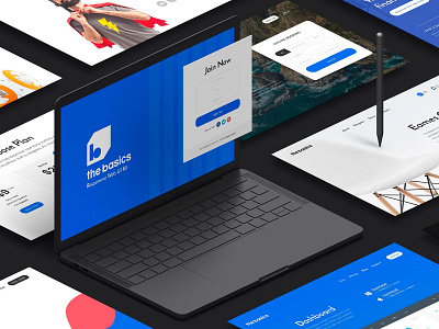 The Basics Web UI Kit blog fashion hero kit landing promo psd sketch ui web website
