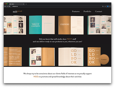 web site for mill do print services design layout ui ux web design web development