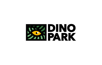 DinoPark | Second Version | Daily Logo Challenge day 35 amusement park dailylogochallenge design dinosaur dinosaurs dinosaurus eye flat illustration logo t rex typography