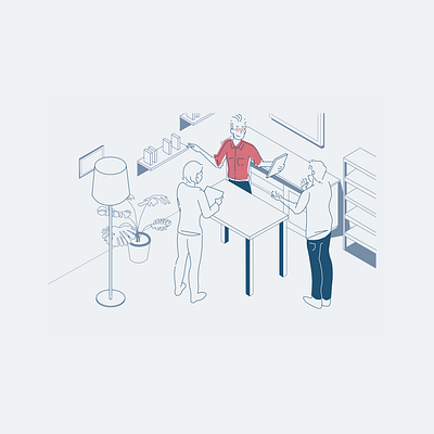 Conference meeting adobe art characters design illustration illustrator interior linework simple