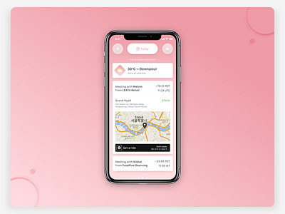 Smart Calendar UI assistant business calendar cards icons integration schedule siri smart tabs type ubereats weather widget