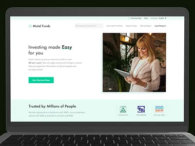 Mutual Fund Website branding design finance responsive sketchapp ui ux web webdesign website