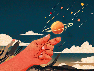20200224 design hands illustration planet 插图 设计