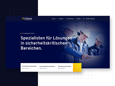 Golawo Engineering - Clean Webdesign blue branding clean company branding dashboard designer experience germany hamburg interfacedesign landingpage minimalistic mockups page design product design ui web webdesign website yellow