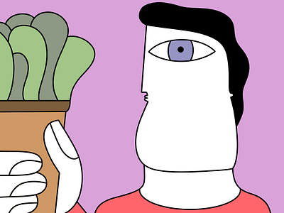 Man holding a plant illustration man plant