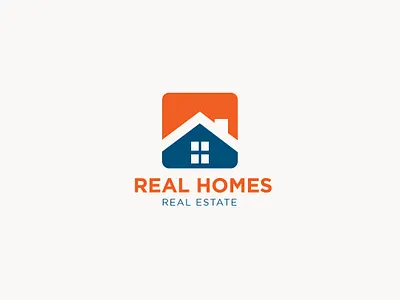 Real Homes logo design design flat graphic graphicdesign home icon identity logo logodesign logos logosai realestate vector