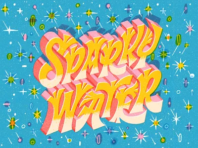 Sparky Water hand lettered lettering type typography vintage vintage inspired