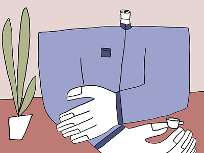 Man sitting drinking his coffee coffee drinking illustration man sitting