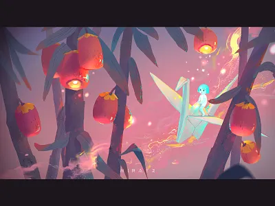 Thousand Paper Cranes art dream illustration star tree