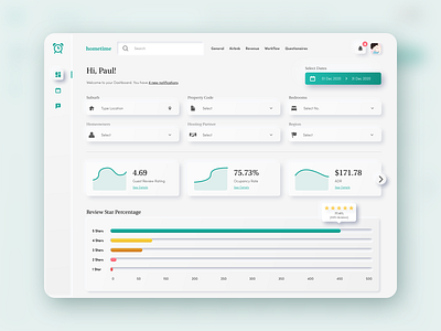 Hometime Dashboard Study airbnb dashboard design hometime management neumorphism property skeumorphism ui