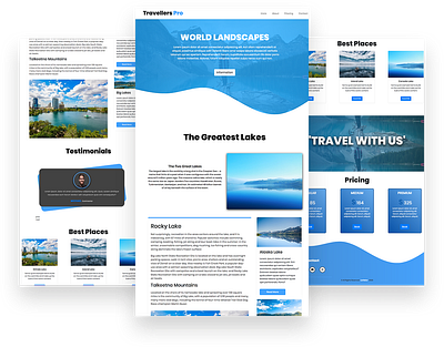 Travellers Page design landing page ui ux web