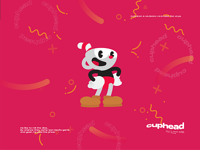 cuphead flat design art concept cuphead flatdesign illustration minimalism minimalistic wallpaper