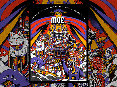Moe Atlantic City - Full Poster atlantic city design graphic illustration japan japanese moe paiheme paihemestudio poster poster a day poster art poster design posters retro retro design vintage