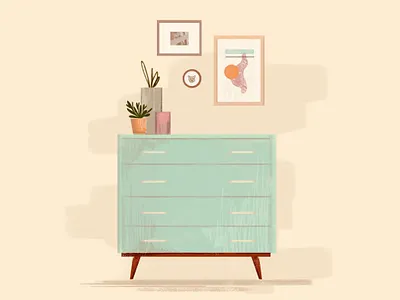 Home drawing home illustraion mint texture