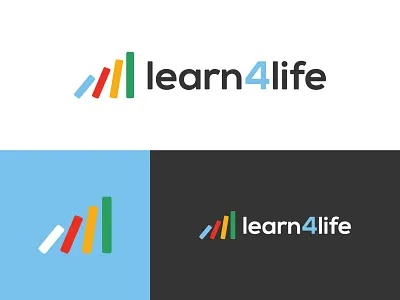 Learn4Life :: Logo blue book books brand green learn learning red yellow