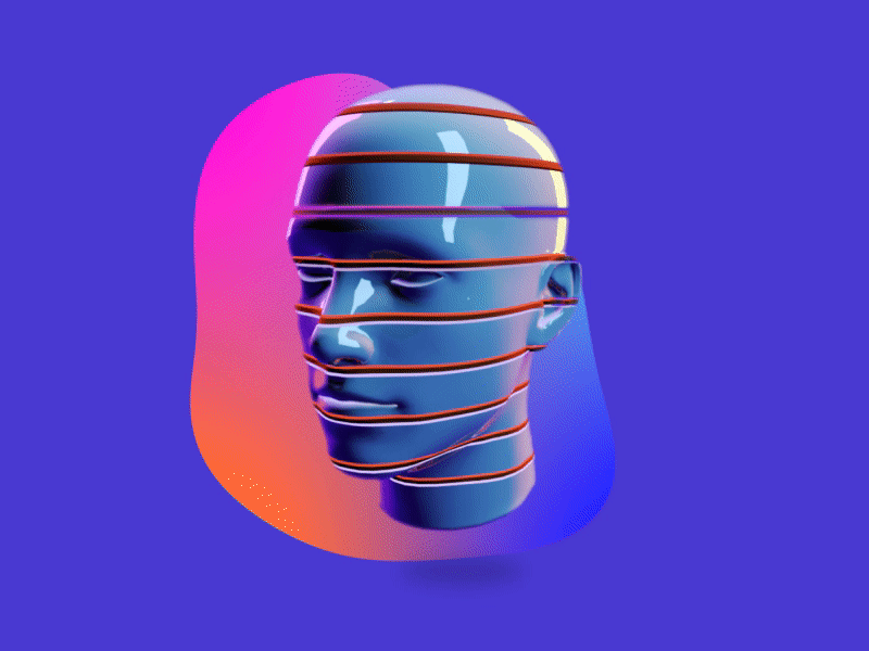 Head 3d abstract animation cgi experimental gif gradient head motion design motion graphics visual art