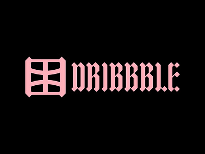 Dribbble Logo black blackletter branding dribbble illustrator logo logo design logodesign logotype pink pink logo rebrand redesign type type design typeface typogaphy typography