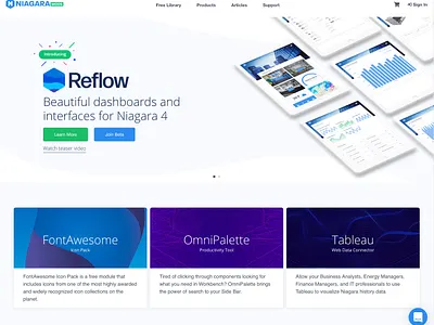 Reflow Hero dashboard design header hero image product promotion ui web white