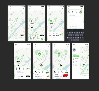 E-Ride (Electric scooter rental application) booking electric bike prototype animation rental scooter ui ui screen ux