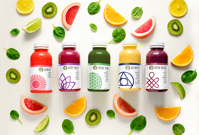 Zen Bar Juice Labels design healthy healthy eating healthy lifestyle juice bar juicery juices label design labels print print design