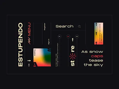 Layout #6 / Estupendo color concept dark design gradient poster search typography ui web