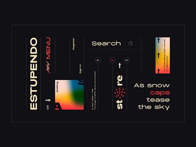 Layout #6 / Estupendo color concept dark design gradient poster search typography ui web