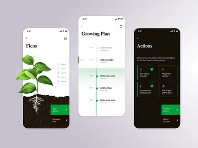 R+R : Plant health tracker app design green mobile plant product rebound ui