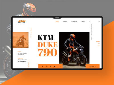 KTM Duke 790 adobe illustrator adobe photoshop adobe xd bike motorcyle product page ui ux web ui website design