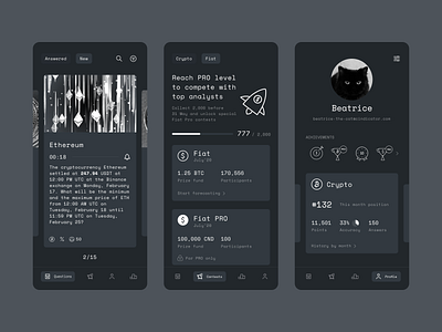 Paper trading app #6 blockchain crypto dark dark ui mobile app ui mobile ui navbar profile trading trading app