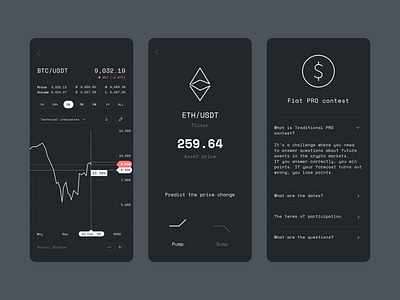 Paper trading app #8 blockchain chart crypto dark ui ios app mobile app ui mobile ui trading trading app