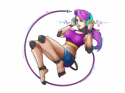 Mood Booster artwork character character design characters cyberpunk drawing illustration manga music