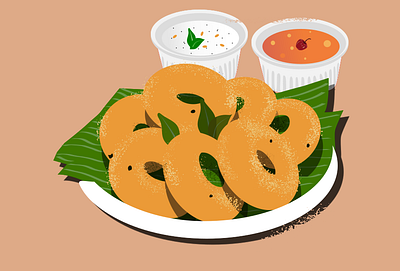 Medu vada food illustration inkscape