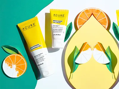 Orange and leafy exploration beauty beauty product fashion leaf nature orange painterly product photography set design stylistic