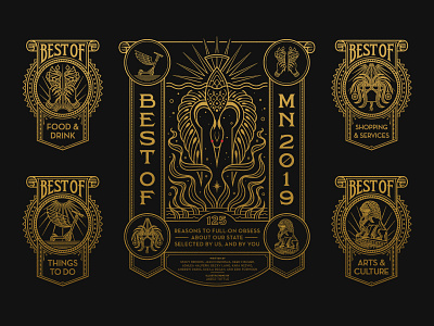 Minnesota Monthly - Best of MN badge design badge logo badges custom type graphic design hand lettering icon icon design illustration illustrator lettering lineart linework logodesign monoline monoline design ornate design type typography vector illustration