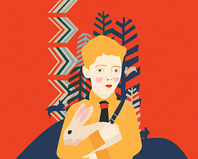 Jojo from Jojo Rabbit movie directed by Taika Waititi art artwork boy cinema design illustraion illustrator jojorabbit movie photoshop rabbit red