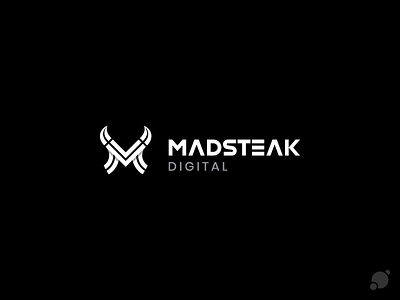 Madsteak logo black and white blackorbitart branding creative graphics design logo madsteak minimalism typography vector graphics