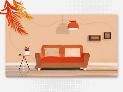 Living Room Illustration branding chair couch fabistudio.com family fatemeh.a fatemehalibakhshi furniture home interior job lamp livingroom office room sitting sofa table texture workspace