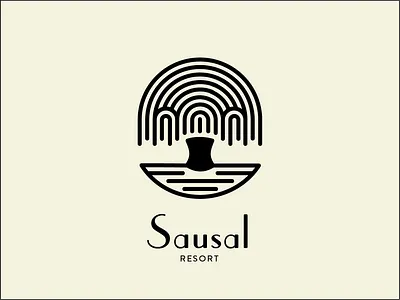 Sausal Resort for Dribbbs branch branding geometric hotel line logo minimal modern resort tree tree logo vector willow