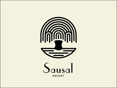 Sausal Resort for Dribbbs branch branding geometric hotel line logo minimal modern resort tree tree logo vector willow