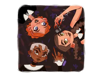 The weird sisters 🔮 2d character character character design digital art digital drawing digital illustration drawing girl illustration magic procreate sabrina visual design weird sisters witch witches