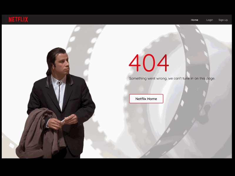 Error Page 404 #DailyUI 008 404 404page concept daily ui dailyui dailyui 008 errorpage netflix streaming app ux visual design